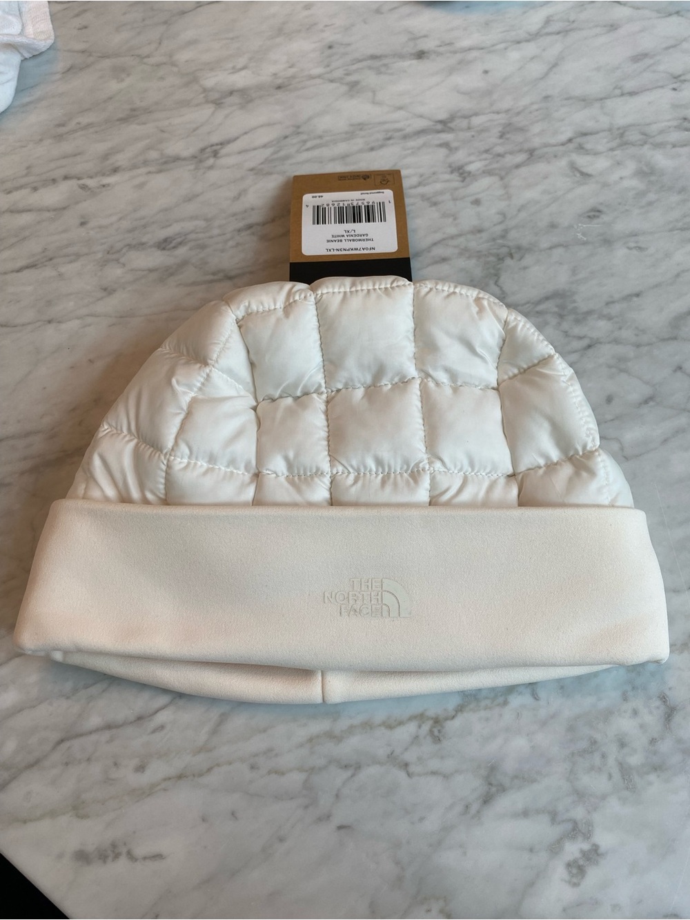 The North Face Quilted Thermoball Puffer Beanie - Gardenia White
